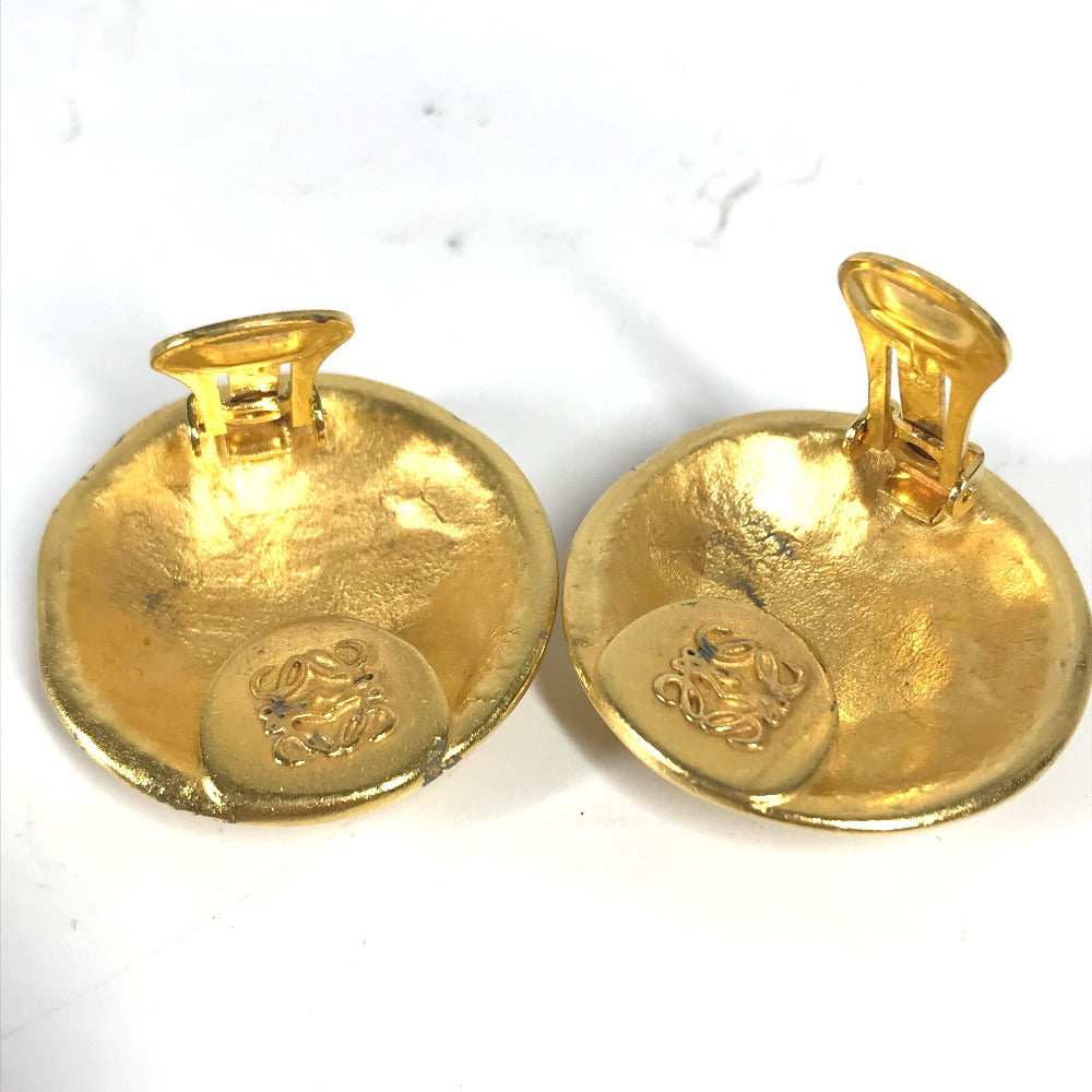 LOEWE Vintage Anagram Earrings, Metal, Women's, Gold
