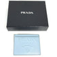 Prada Embossed Logo Business Card Holder, Pass Case, Card Case, Leather, Women's, Light Blue
