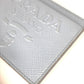 Prada Embossed Logo Business Card Holder, Pass Case, Card Case, Leather, Women's, Light Blue