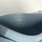 Prada Embossed Logo Business Card Holder, Pass Case, Card Case, Leather, Women's, Light Blue