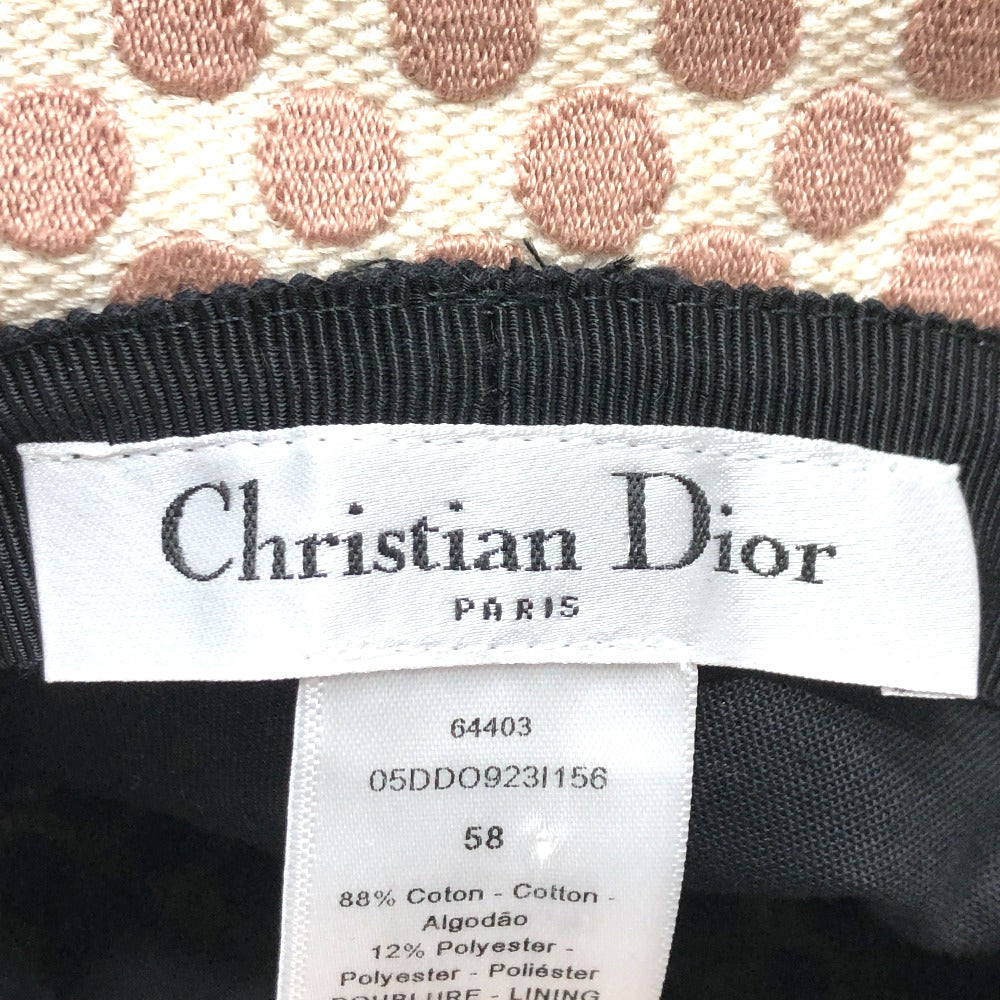 Christian Dior 05DDO923I156 Logo Dot Hat, Cotton, Women's, Pink
