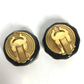 CHANEL 97A Vintage CC Coco Mark Round Earrings GP Women's Gold