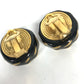 CHANEL 97A Vintage CC Coco Mark Round Earrings GP Women's Gold