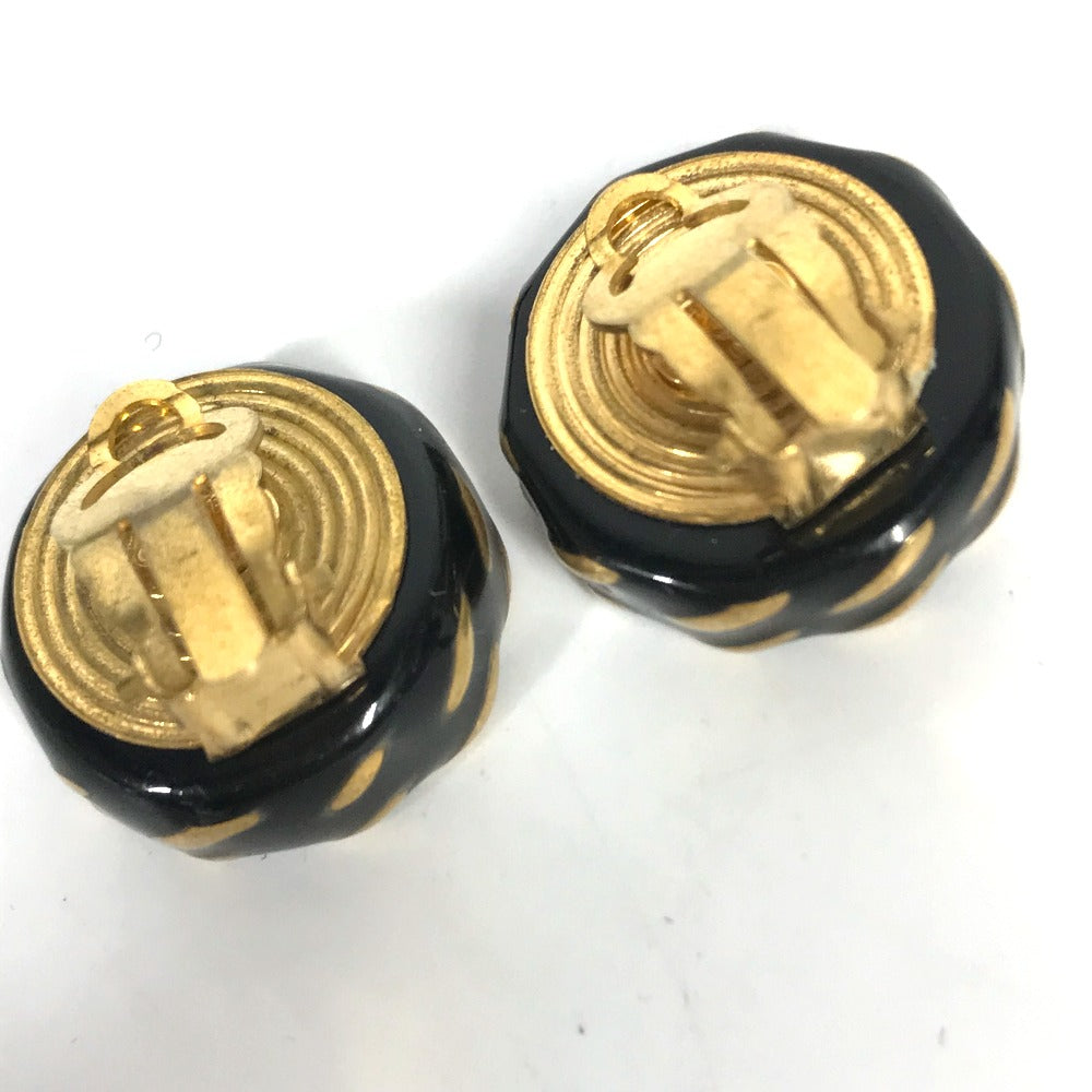CHANEL 97A Vintage CC Coco Mark Round Earrings GP Women's Gold