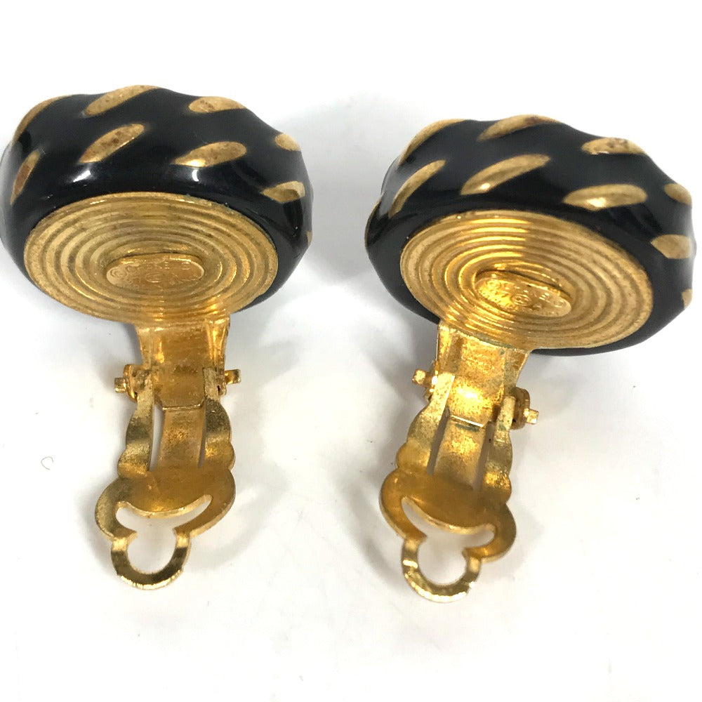 CHANEL 97A Vintage CC Coco Mark Round Earrings GP Women's Gold