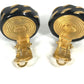 CHANEL 97A Vintage CC Coco Mark Round Earrings GP Women's Gold