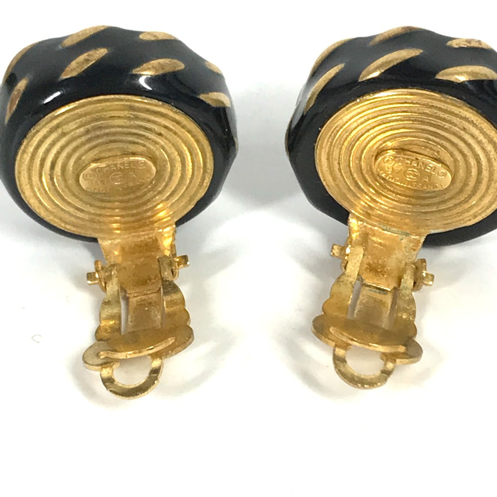CHANEL 97A Vintage CC Coco Mark Round Earrings GP Women's Gold