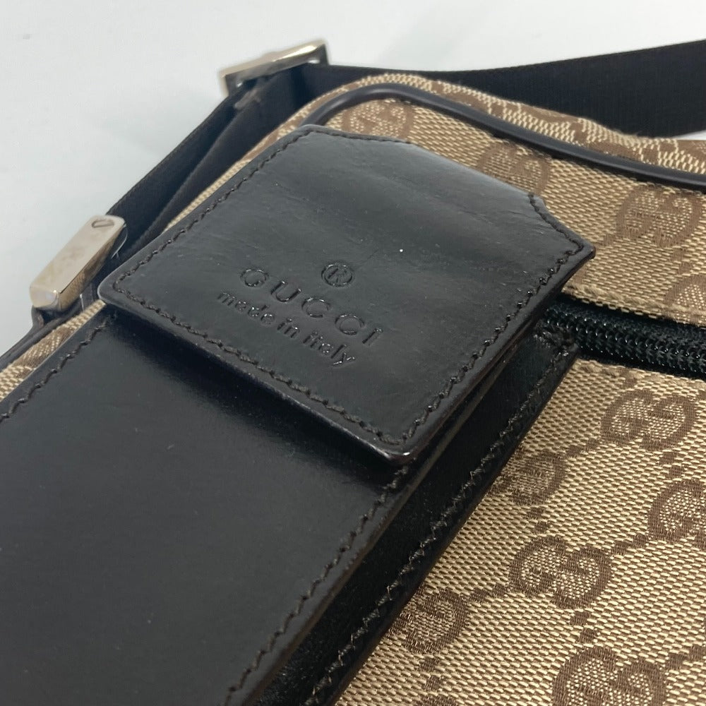 GUCCI 018/1619 Pochette GG with Pouch, Crossbody Shoulder Bag, Canvas/Leather, Women's, Beige