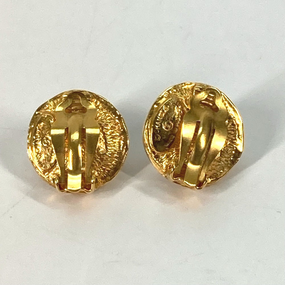 CHANEL ヴィンテージ ラウンドロゴ フェイクパール アクセサリー イヤリング メタル レディース ゴールド