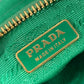 PRADA ポーチ メイクポーチ 化粧ポーチ ロゴ ストラップ付 クラッチバッグ ナイロン レディース グリーン