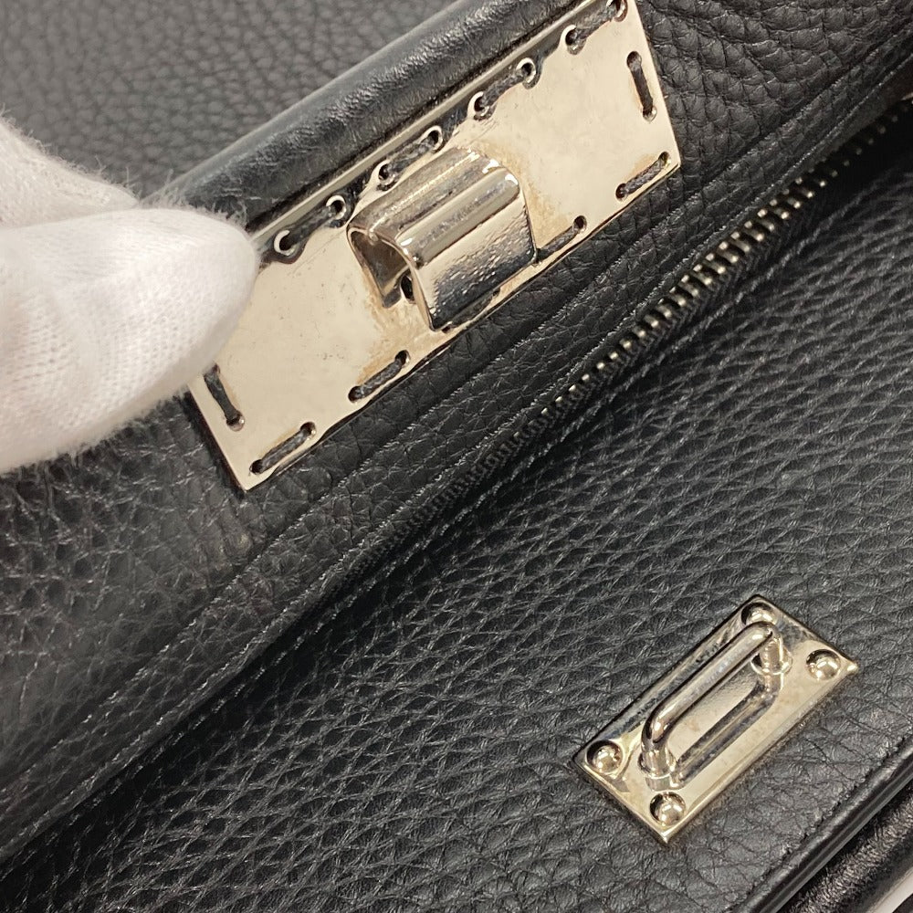 FENDI 7VA406 ショルダーバッグ 斜め掛け カバン セレリア ピーカブー アイコニック フィット 2WAY ビジネスバッグ トートバッグ ハンドバッグ レザー メンズ ブラック
