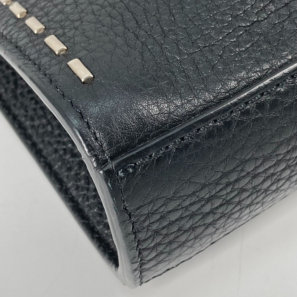 FENDI 7VA406 ショルダーバッグ 斜め掛け カバン セレリア ピーカブー アイコニック フィット 2WAY ビジネスバッグ トートバッグ ハンドバッグ レザー メンズ ブラック