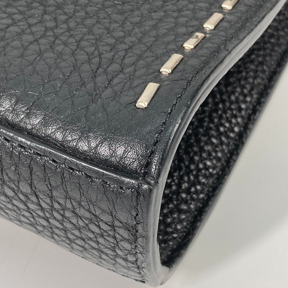 FENDI 7VA406 ショルダーバッグ 斜め掛け カバン セレリア ピーカブー アイコニック フィット 2WAY ビジネスバッグ トートバッグ ハンドバッグ レザー メンズ ブラック