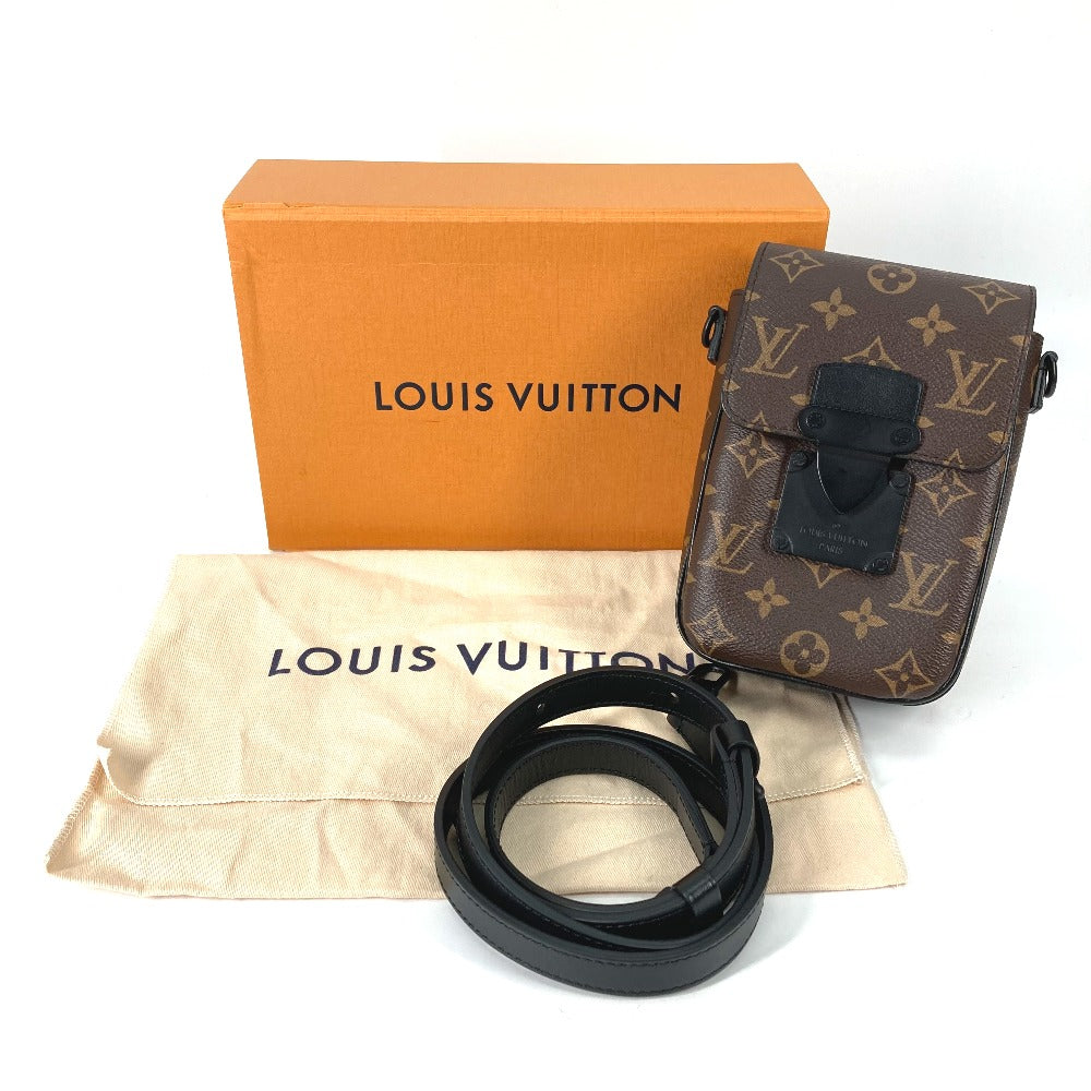 LOUIS VUITTON M81522 モノグラム Sロック ヴェルティカル・ウェアラブル ウォレット 斜め掛け ポシェット ショルダーバッグ モノグラムキャンバス メンズ マロン ブラウン