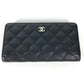 CHANEL ロングウォレット CC ココマーク マトラッセ キルティング 2つ折り 長財布 キャビアスキン レディース ブラック
