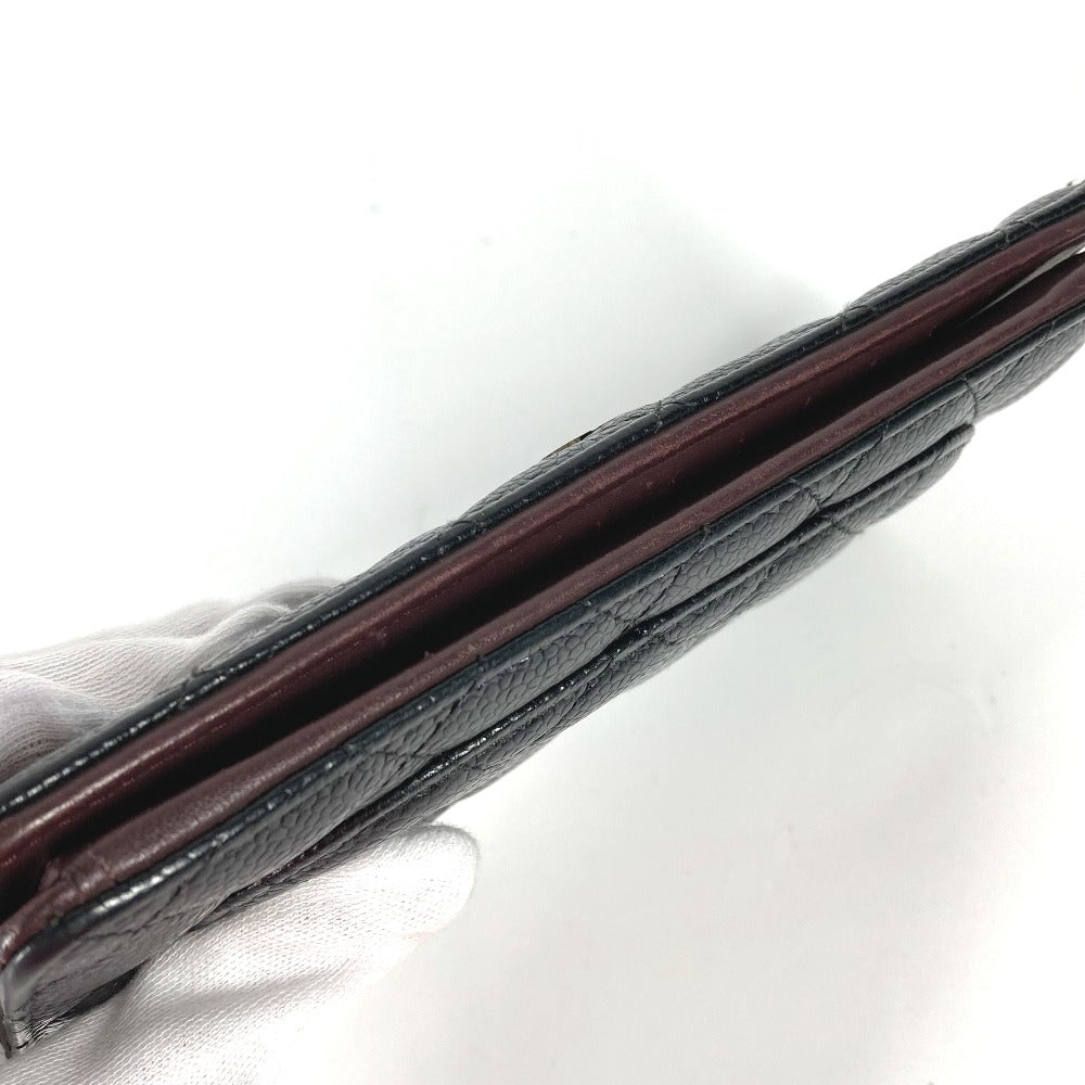 CHANEL ロングウォレット CC ココマーク マトラッセ キルティング 2つ折り 長財布 キャビアスキン レディース ブラック