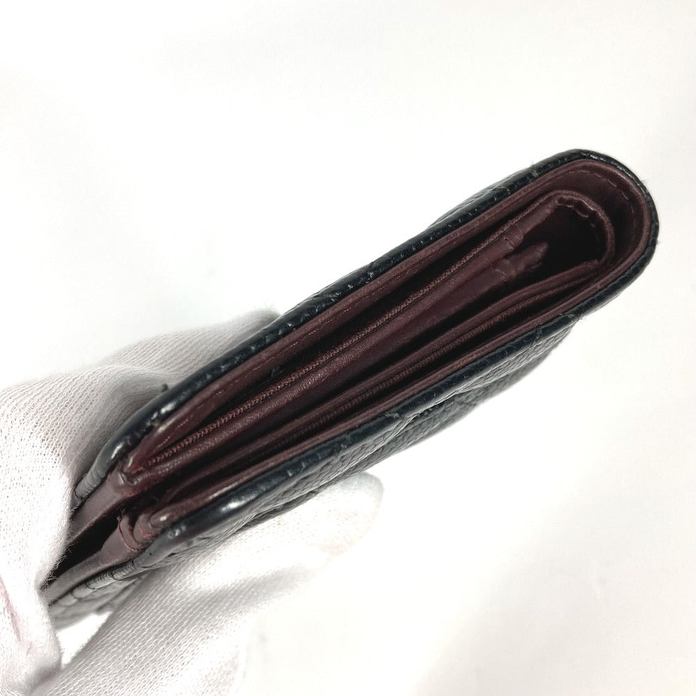 CHANEL ロングウォレット CC ココマーク マトラッセ キルティング 2つ折り 長財布 キャビアスキン レディース ブラック