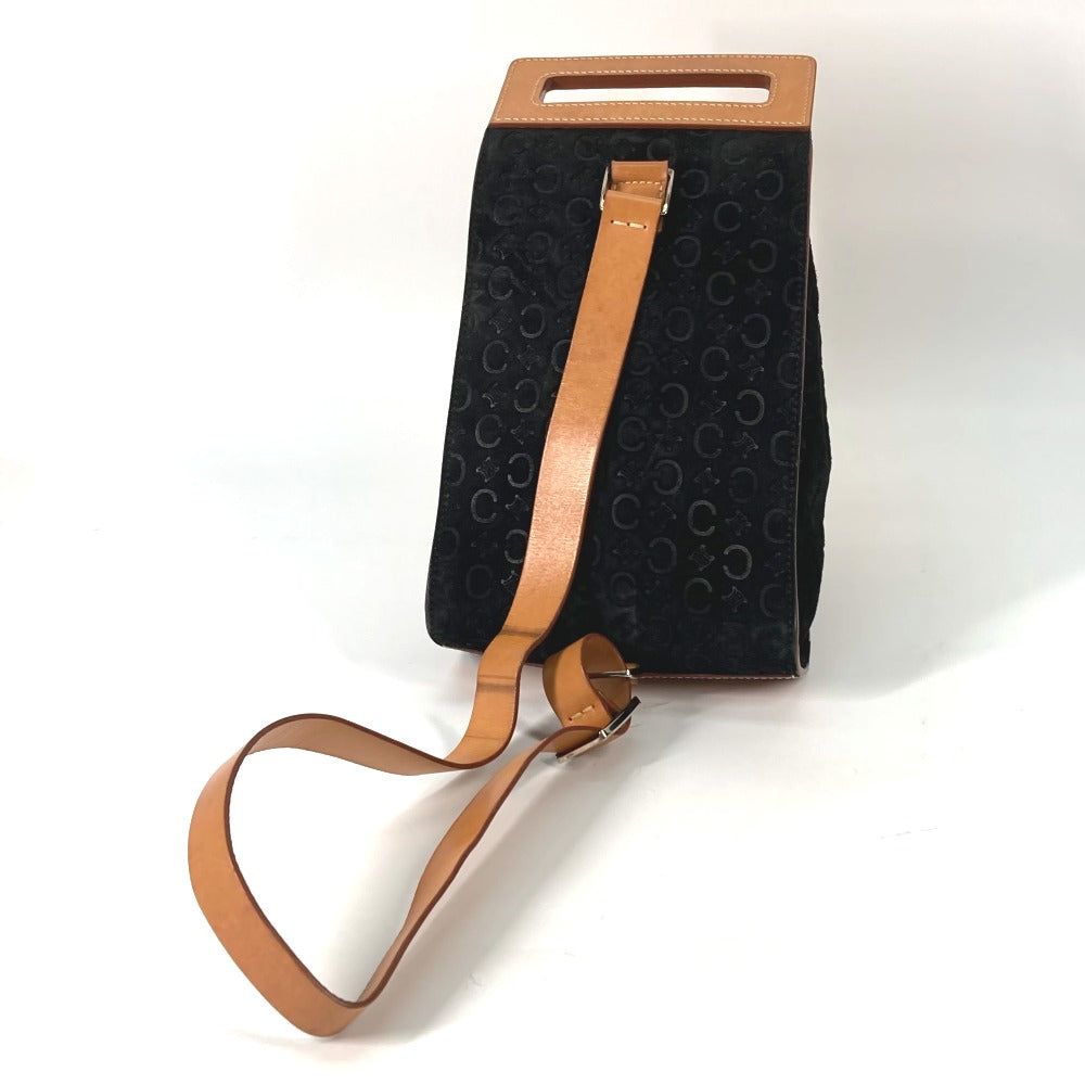 CELINE クロス ボディバッグ ロゴ マカダム カバン 斜め掛け ベルトバッグ ショルダーバッグ レザー/スエード レディース ブラウン