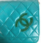 CHANEL 斜め掛け ロングウォレット CC ココマーク キルティング マトラッセ チェーンウォレット 長財布 ショルダーバッグ レザー レディース グリーン