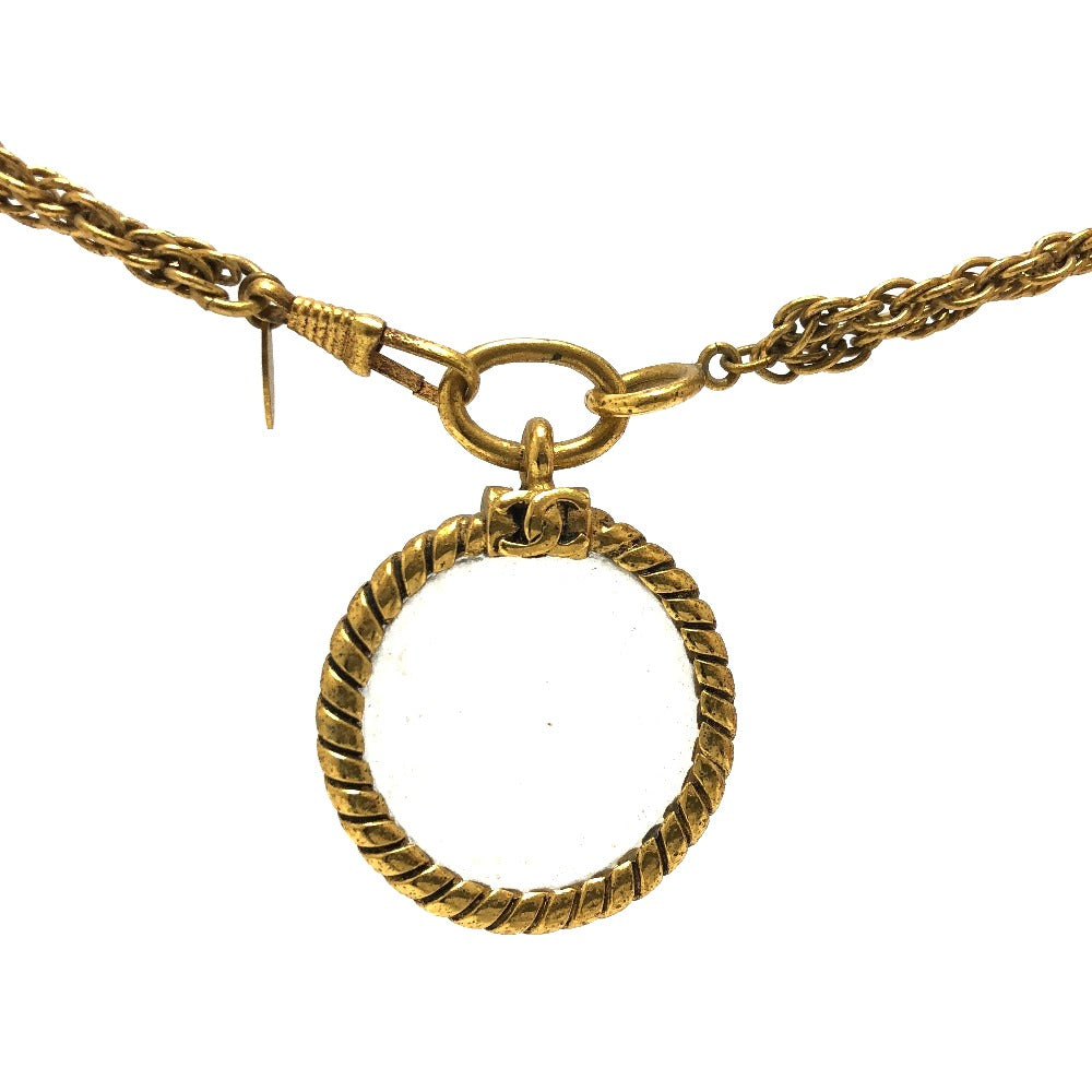 CHANEL ヴィンテージ ルーペ チェーン アクセサリー ネックレス メタル レディース ゴールド