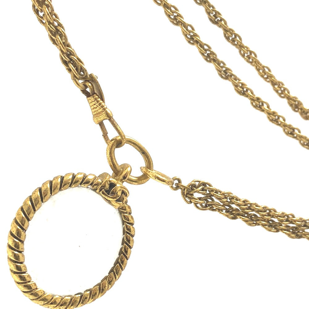 CHANEL ヴィンテージ ルーペ チェーン アクセサリー ネックレス メタル レディース ゴールド