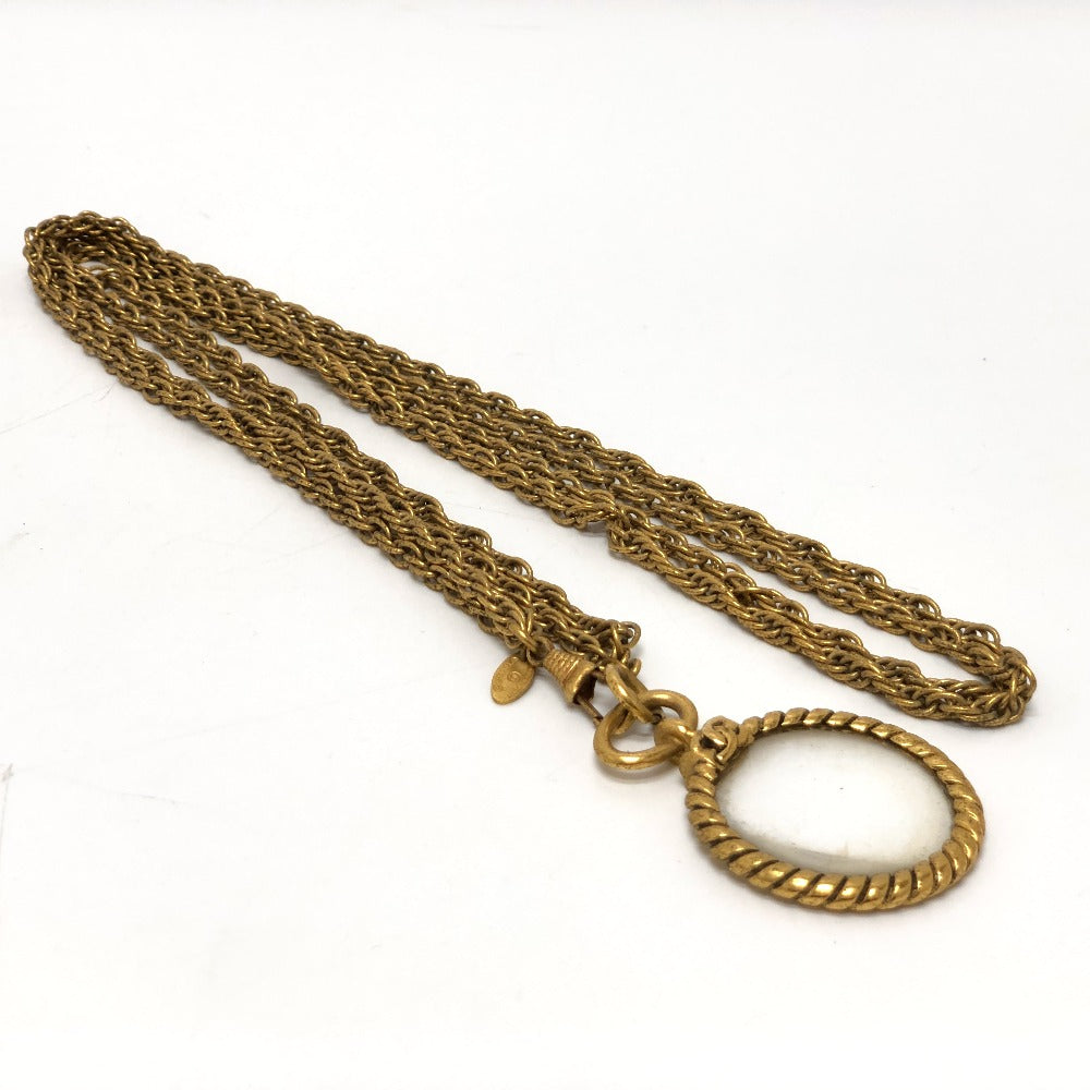CHANEL ヴィンテージ ルーペ チェーン アクセサリー ネックレス メタル レディース ゴールド