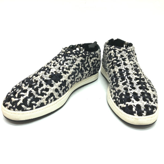 HERMES Slip-on Mesh Sneakers, Silk, Women's, Black