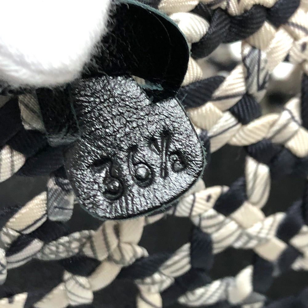 HERMES スリッポン メッシュ スニーカー シルク レディース ブラック系