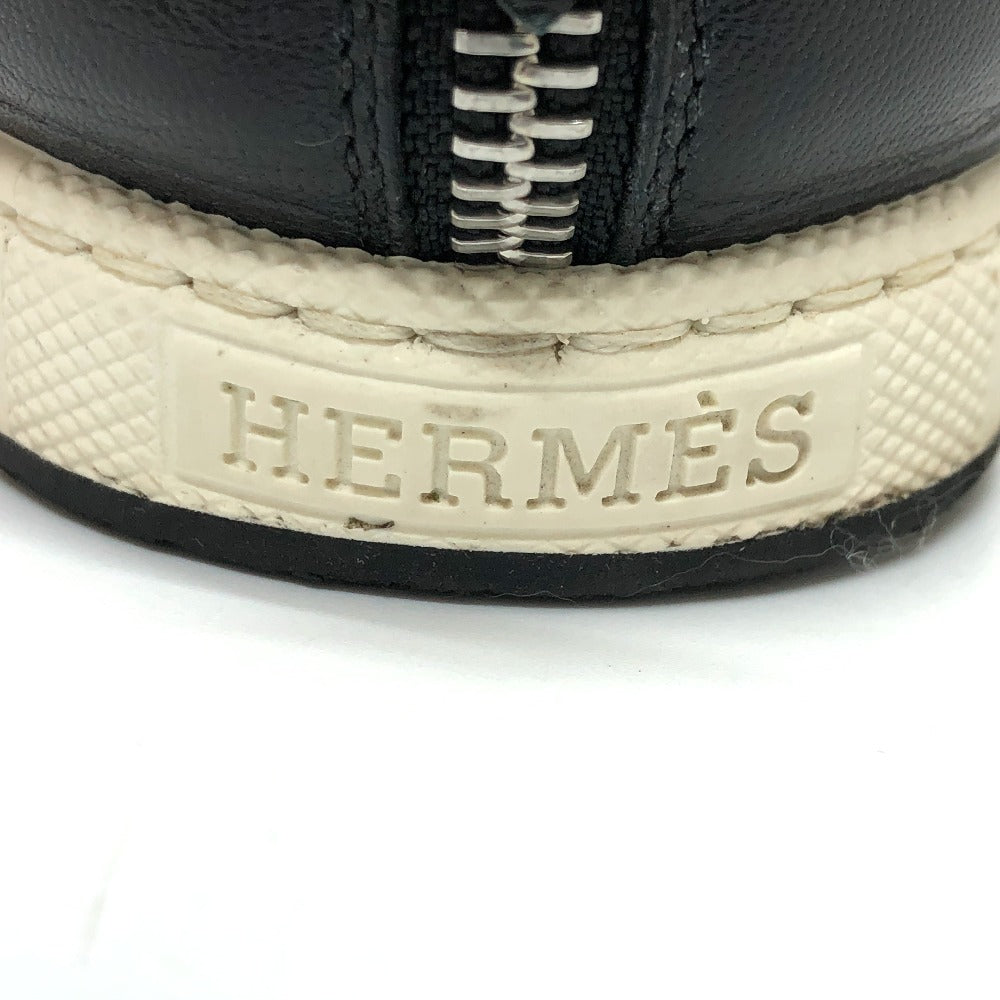 HERMES スリッポン メッシュ スニーカー シルク レディース ブラック系