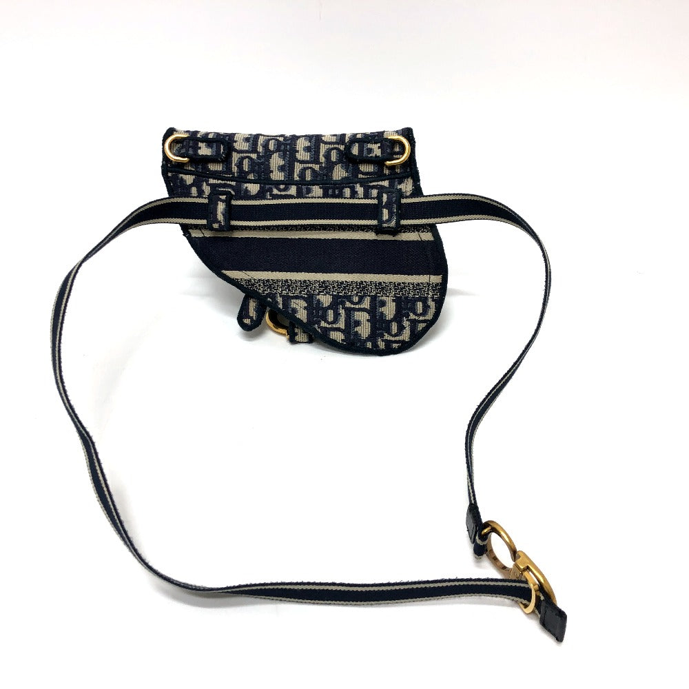 Dior S5632CRIW サドル フラットベルトポーチ ウエストバッグ ジャガード レディース ネイビー