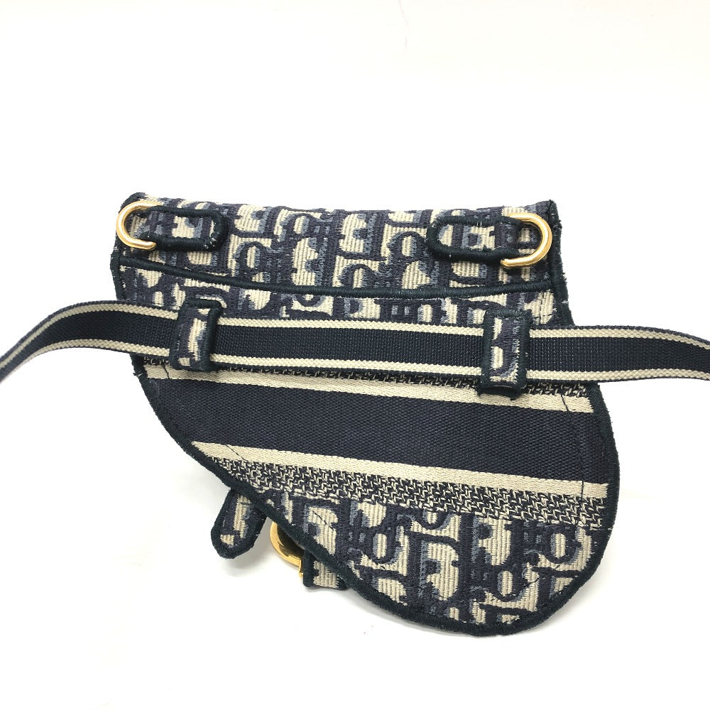 Dior S5632CRIW サドル フラットベルトポーチ ウエストバッグ ジャガード レディース ネイビー