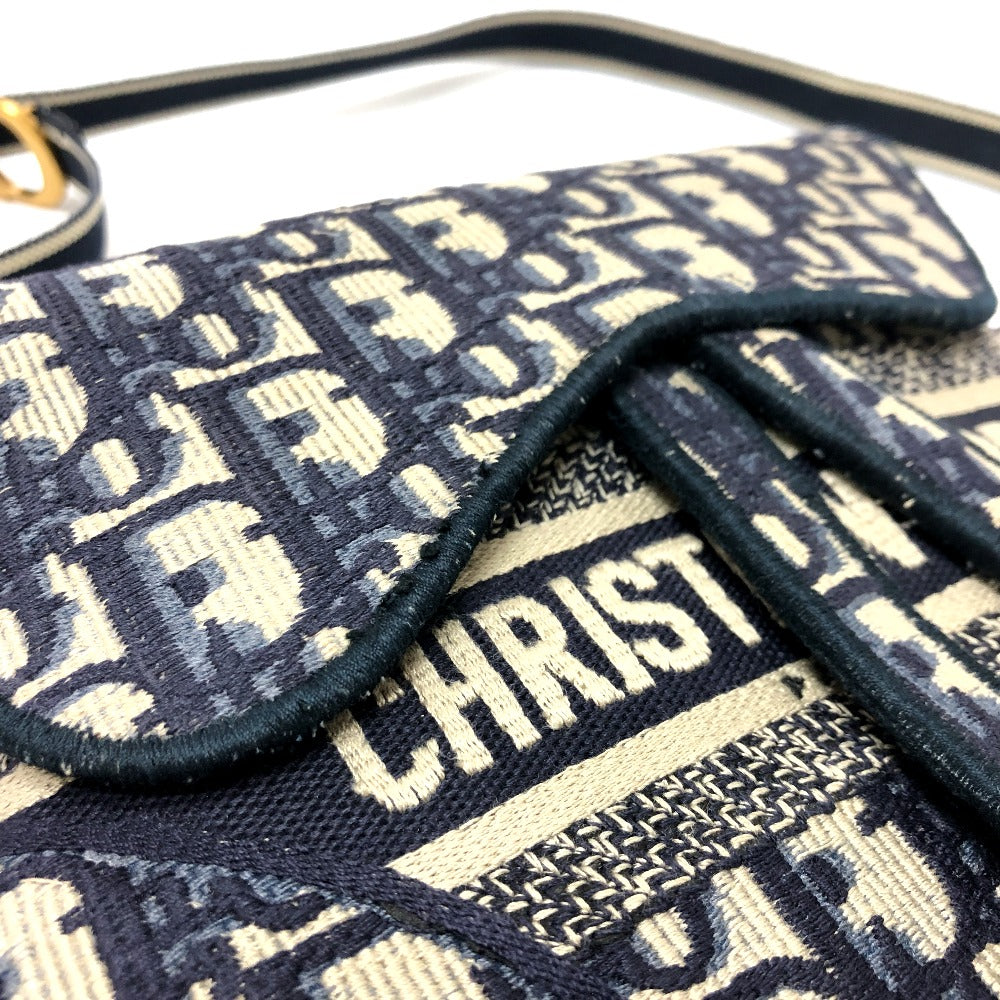 Dior S5632CRIW サドル フラットベルトポーチ ウエストバッグ ジャガード レディース ネイビー