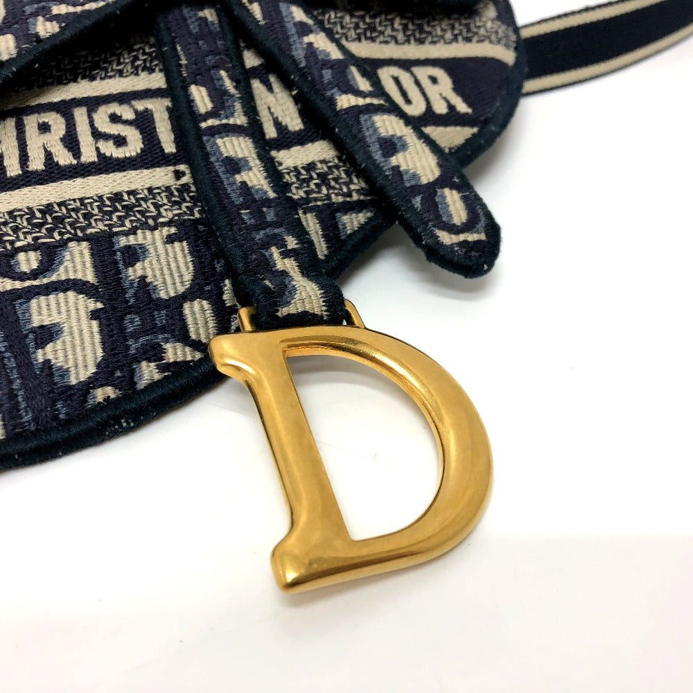 Dior S5632CRIW サドル フラットベルトポーチ ウエストバッグ ジャガード レディース ネイビー