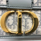 Dior CDロゴ モンテーニュ オブリーク カバン 肩掛け 斜め掛け ショルダーバッグ レザー/キャンバス レディース グレー
