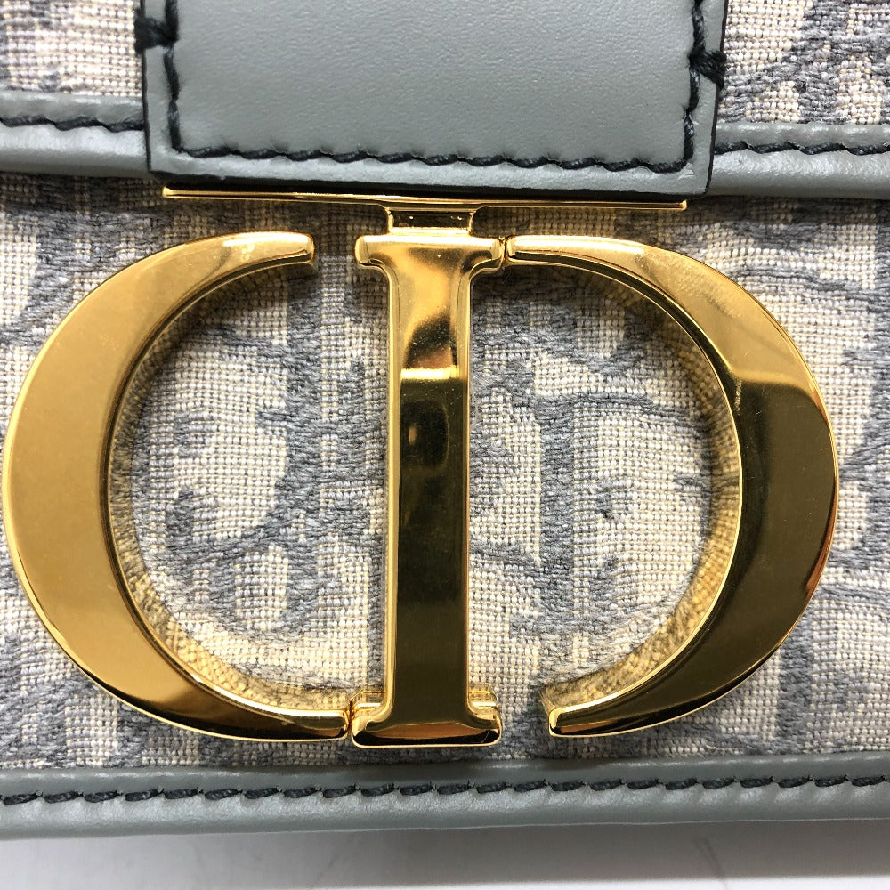 Dior CDロゴ モンテーニュ オブリーク カバン 肩掛け 斜め掛け ショルダーバッグ レザー/キャンバス レディース グレー