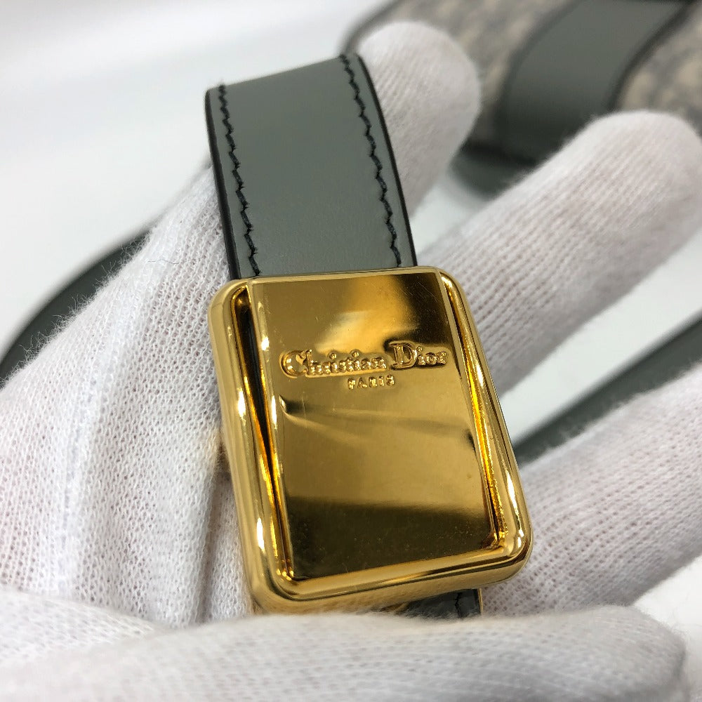 Dior CDロゴ モンテーニュ オブリーク カバン 肩掛け 斜め掛け ショルダーバッグ レザー/キャンバス レディース グレー