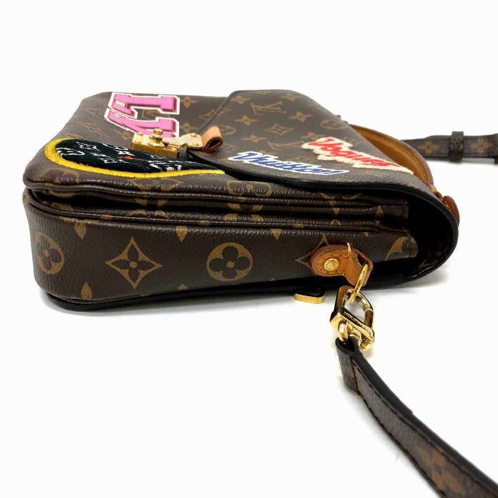 LOUIS VUITTON M43991 ポシェットメティスMM パッチーズ 2WAYバッグ ハンドバッグ モノグラムキャンバス レディース ブラウン