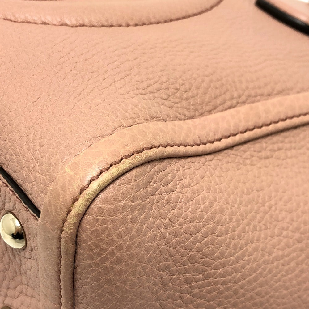 GUCCI 282307 ソーホー インターロッキングG フリンジバッグ ハンドバッグ レザー レディース ピンクベージュ