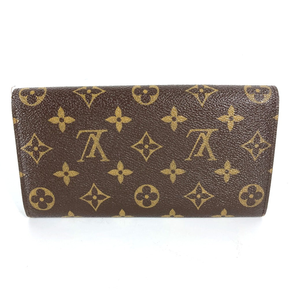 LOUIS VUITTON M61726 Monogram Porte Monnaie Credit Flap Long Wallet in Monogram Canvas, Brown