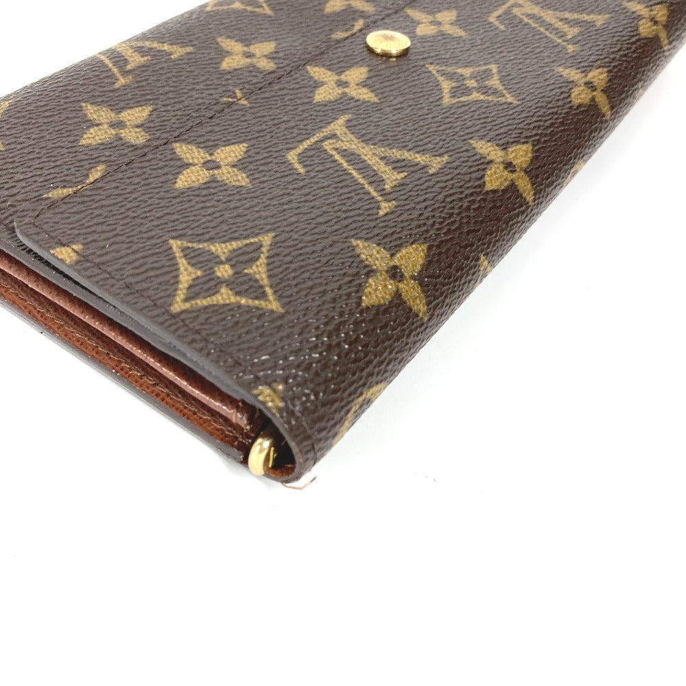 LOUIS VUITTON M61726 Monogram Porte Monnaie Credit Flap Long Wallet in Monogram Canvas, Brown