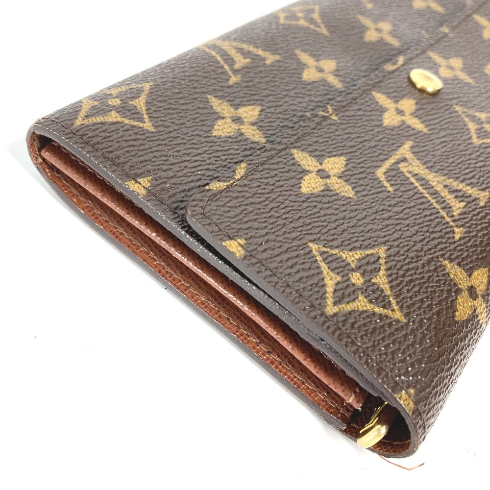 LOUIS VUITTON M61726 Monogram Porte Monnaie Credit Flap Long Wallet in Monogram Canvas, Brown