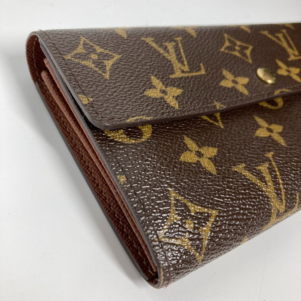 LOUIS VUITTON M61726 Monogram Porte Monnaie Credit Flap Long Wallet in Monogram Canvas, Brown