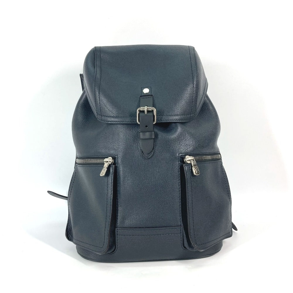 LOUIS VUITTON M54960 ユタ キャニオン・バックパック カバン リュックサック ユタレザー メンズ ブルーマリーヌ ネイビー