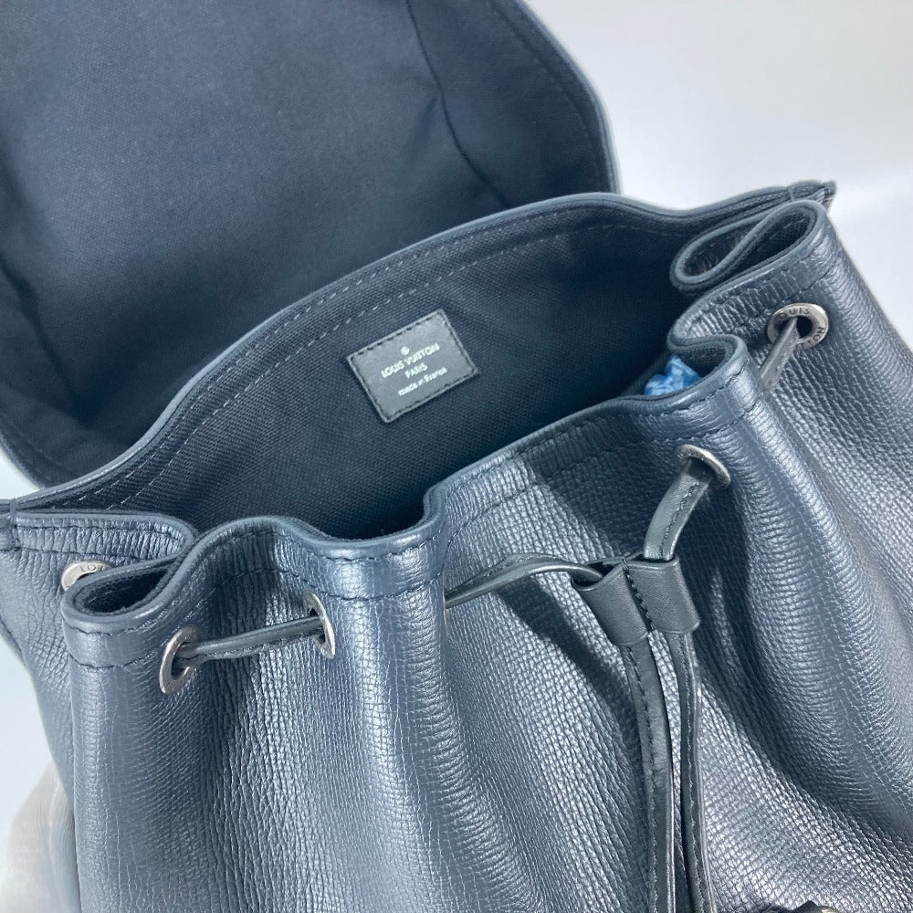 LOUIS VUITTON M54960 ユタ キャニオン・バックパック カバン リュックサック ユタレザー メンズ ブルーマリーヌ ネイビー