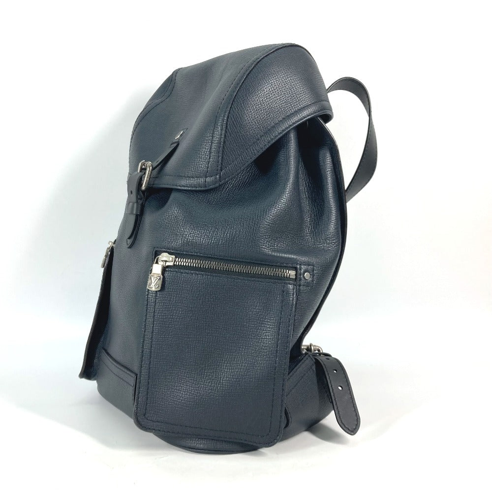 LOUIS VUITTON M54960 ユタ キャニオン・バックパック カバン リュックサック ユタレザー メンズ ブルーマリーヌ ネイビー