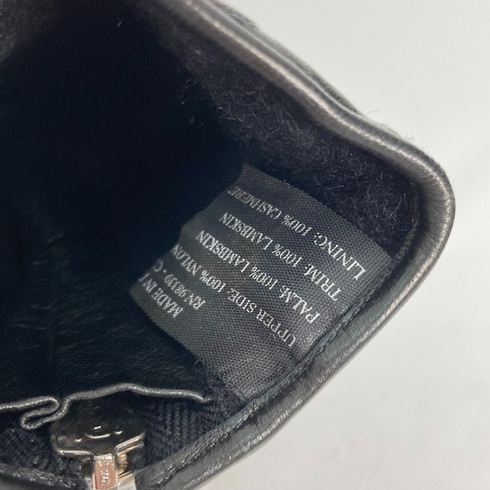 PRADA グローブ ジップ 手袋 ラムスキン メンズ ブラック