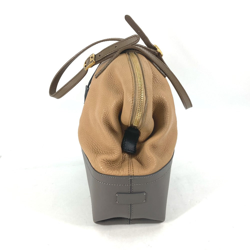 FENDI 8MN232 Two-tone Selleria Shoulder Bag in Beige Leather