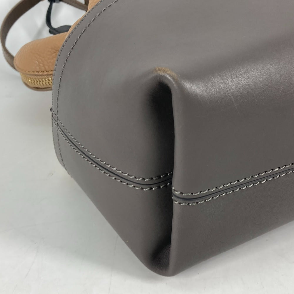 FENDI 8MN232 Two-tone Selleria Shoulder Bag in Beige Leather