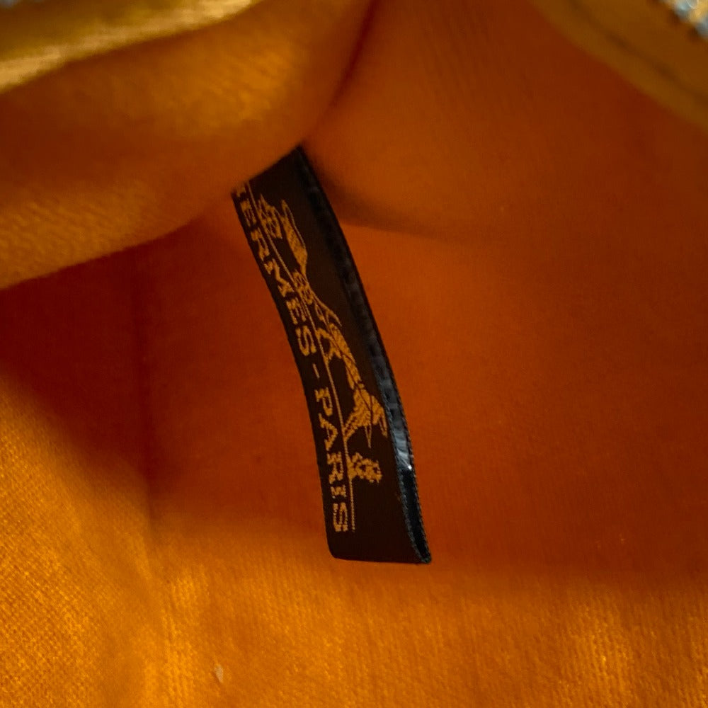 HERMES ポーチ付き カンヌPM ストライプ トートバッグ カバン ハンドバッグ キャンバス レディース オレンジ