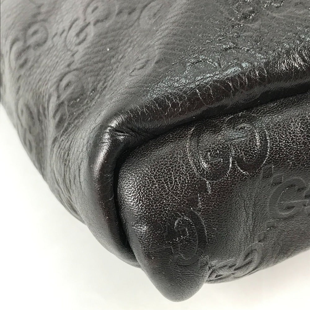 GUCCI 223666 グッチシマ GG 斜め掛け カバン ポシェット ショルダーバッグ シマレザー メンズ ダークブラウン